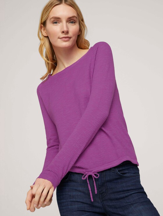 Feiner Strickpullover mit Linienstruktur - Frauen - plum blossom lilac Feiner Strickpullover mit Linienstruktur - Frauen - plum blossom lilac - 5 - TOM TAILOR