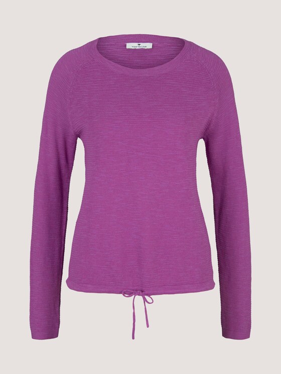 Feiner Strickpullover mit Linienstruktur - Frauen - plum blossom lilac Feiner Strickpullover mit Linienstruktur - Frauen - plum blossom lilac - 7 - TOM TAILOR