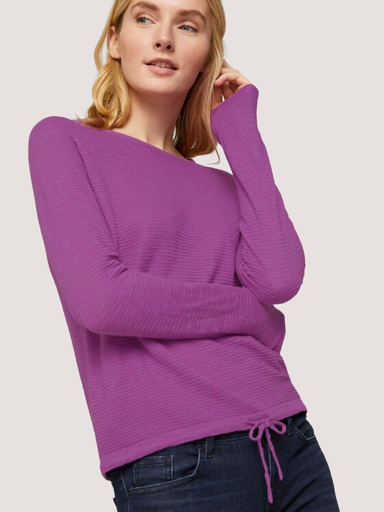 Feiner Strickpullover mit Linienstruktur - Frauen - plum blossom lilac Feiner Strickpullover mit Linienstruktur - Frauen - plum blossom lilac - 9 - TOM TAILOR