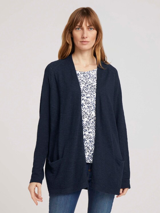 Feiner Cardigan mit Linienstruktur - Frauen - Sky Captain Blue Feiner Cardigan mit Linienstruktur - Frauen - Sky Captain Blue - 1 - TOM TAILOR