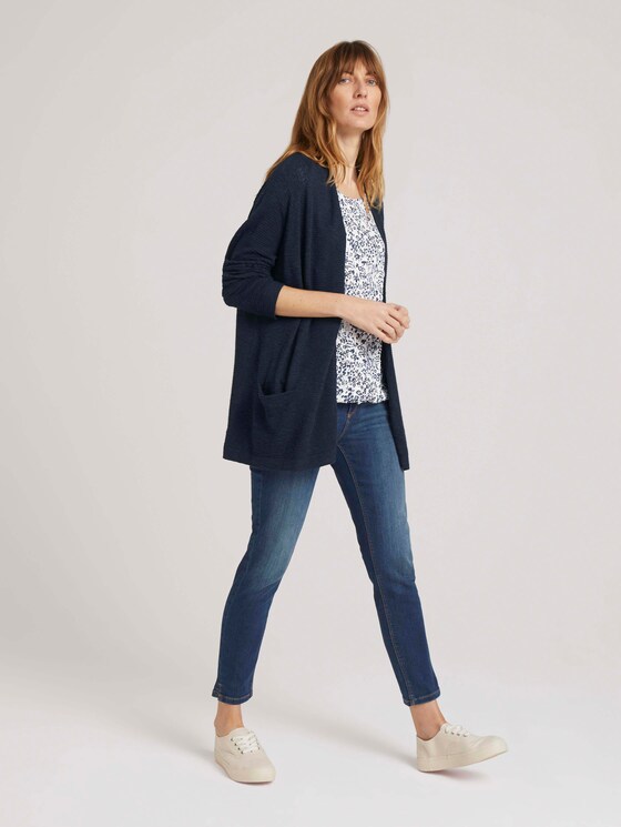 Feiner Cardigan mit Linienstruktur - Frauen - Sky Captain Blue Feiner Cardigan mit Linienstruktur - Frauen - Sky Captain Blue - 3 - TOM TAILOR