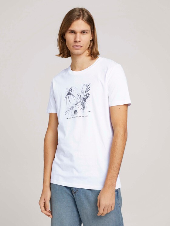 T-Shirt mit Bio-Baumwolle - Männer - White T-Shirt mit Bio-Baumwolle - Männer - White - 1 - TOM TAILOR Denim