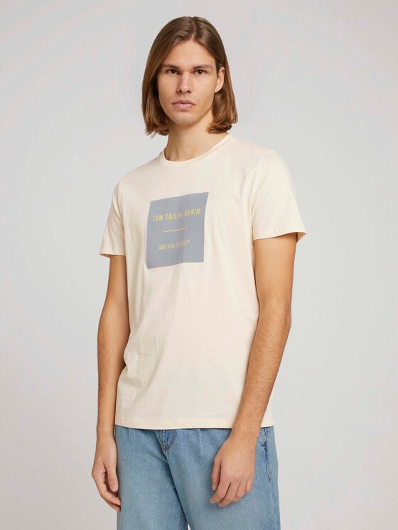 T-Shirt mit Bio-Baumwolle - Männer - light almond T-Shirt mit Bio-Baumwolle - Männer - light almond - 1 - TOM TAILOR Denim