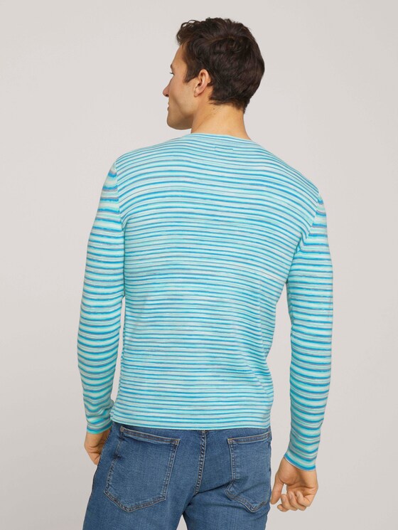 Sweatshirt in Melange-Optik - Männer - aqua yellow white mouline Sweatshirt in Melange-Optik - Männer - aqua yellow white mouline - 2 - TOM TAILOR