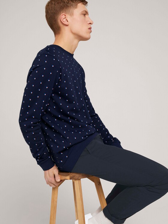 gemustertes Sweatshirt - Männer - navy colored squares print gemustertes Sweatshirt - Männer - navy colored squares print - 5 - TOM TAILOR Denim