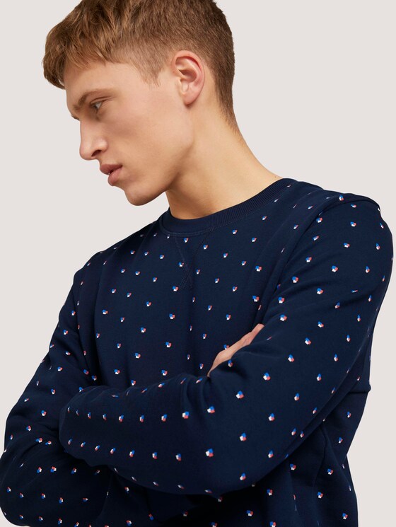 gemustertes Sweatshirt - Männer - navy colored squares print gemustertes Sweatshirt - Männer - navy colored squares print - 9 - TOM TAILOR Denim