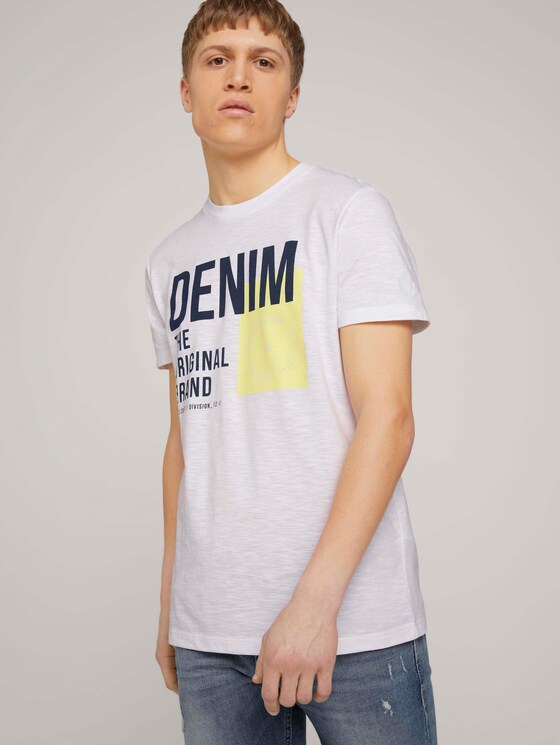 T-Shirt mit Print - Männer - White - 5 - TOM TAILOR Denim