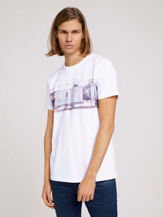 T-Shirt mit Fotoprint - Männer - White T-Shirt mit Fotoprint - Männer - White - 1 - TOM TAILOR Denim