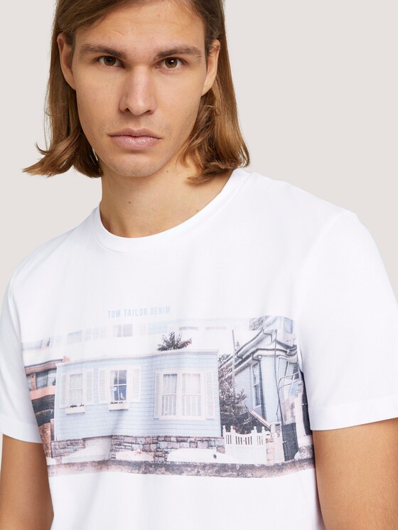 T-Shirt mit Fotoprint - Männer - White T-Shirt mit Fotoprint - Männer - White - 9 - TOM TAILOR Denim