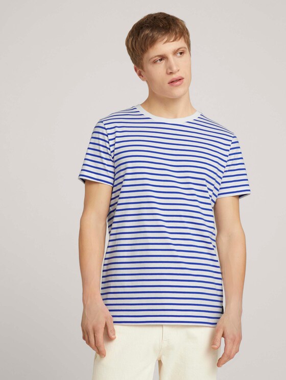 gestreiftes T-Shirt - Männer - blue white thin stripe gestreiftes T-Shirt - Männer - blue white thin stripe - 1 - TOM TAILOR Denim