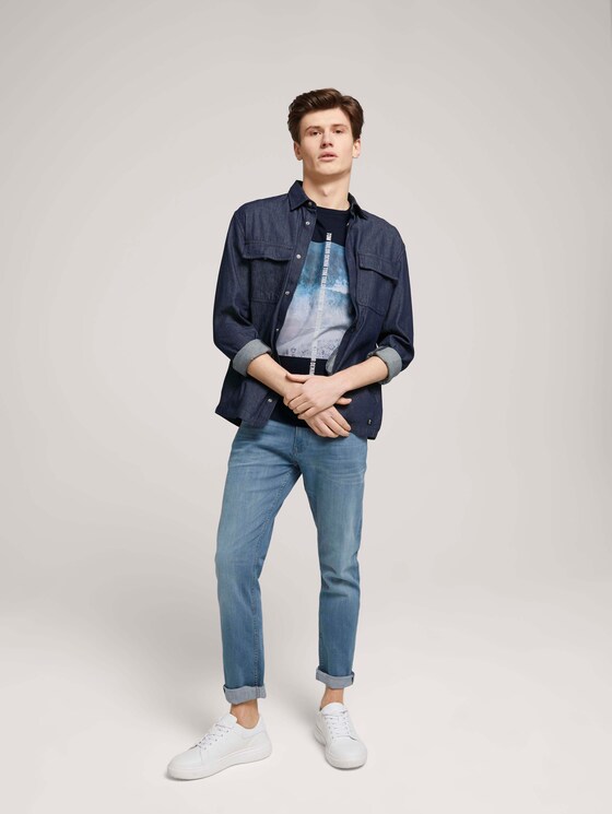 T-Shirt mit Bio-Baumwolle - Männer - Sky Captain Blue T-Shirt mit Bio-Baumwolle - Männer - Sky Captain Blue - 3 - TOM TAILOR Denim