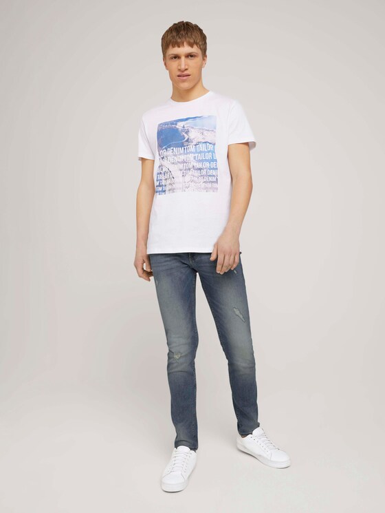 T-Shirt mit Bio-Baumwolle - Männer - White T-Shirt mit Bio-Baumwolle - Männer - White - 3 - TOM TAILOR Denim