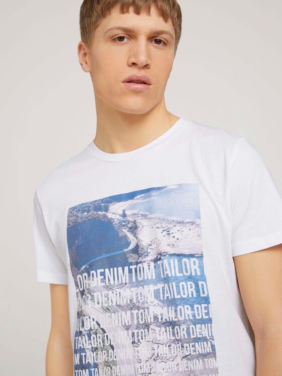 T-Shirt mit Bio-Baumwolle - Männer - White T-Shirt mit Bio-Baumwolle - Männer - White - 9 - TOM TAILOR Denim