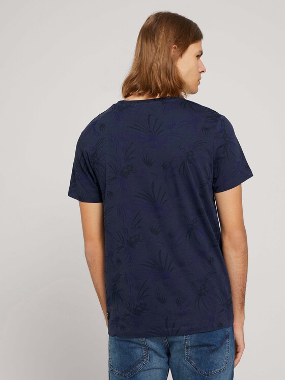 gemustertes T-Shirt mit Bio-Baumwolle - Männer - navy blue thistle print gemustertes T-Shirt mit Bio-Baumwolle - Männer - navy blue thistle print - 2 - TOM TAILOR Denim