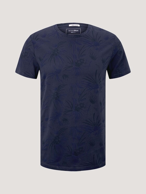 gemustertes T-Shirt mit Bio-Baumwolle - Männer - navy blue thistle print gemustertes T-Shirt mit Bio-Baumwolle - Männer - navy blue thistle print - 7 - TOM TAILOR Denim