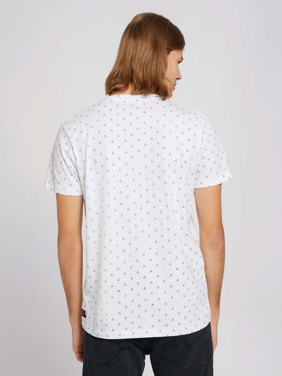 gemustertes T-Shirt mit Bio-Baumwolle - Männer - white blue mini ship print gemustertes T-Shirt mit Bio-Baumwolle - Männer - white blue mini ship print - 2 - TOM TAILOR Denim