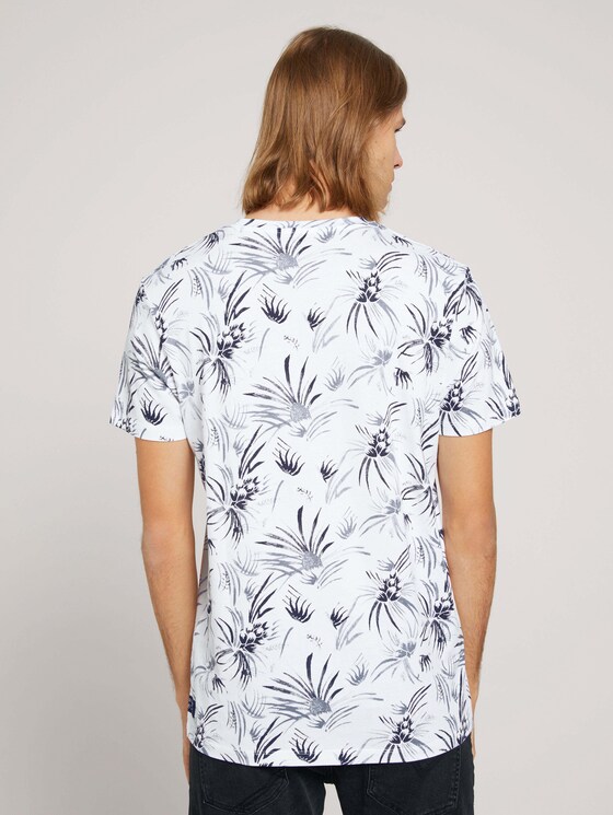 gemustertes T-Shirt mit Bio-Baumwolle - Männer - white navy thistle print gemustertes T-Shirt mit Bio-Baumwolle - Männer - white navy thistle print - 2 - TOM TAILOR Denim