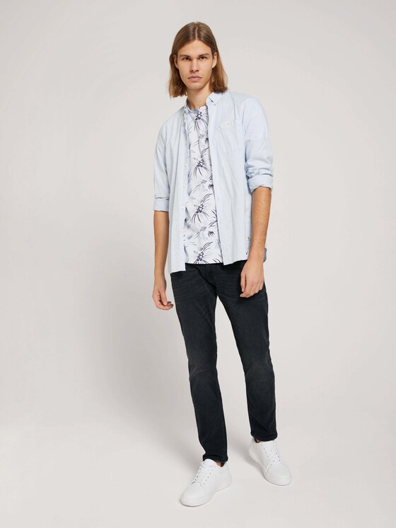 gemustertes T-Shirt mit Bio-Baumwolle - Männer - white navy thistle print gemustertes T-Shirt mit Bio-Baumwolle - Männer - white navy thistle print - 3 - TOM TAILOR Denim
