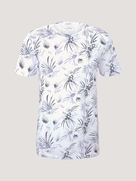 gemustertes T-Shirt mit Bio-Baumwolle - Männer - white navy thistle print gemustertes T-Shirt mit Bio-Baumwolle - Männer - white navy thistle print - 7 - TOM TAILOR Denim