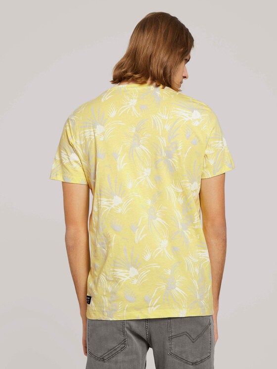 gemustertes T-Shirt mit Bio-Baumwolle - Männer - yellow white thistle print gemustertes T-Shirt mit Bio-Baumwolle - Männer - yellow white thistle print - 2 - TOM TAILOR Denim