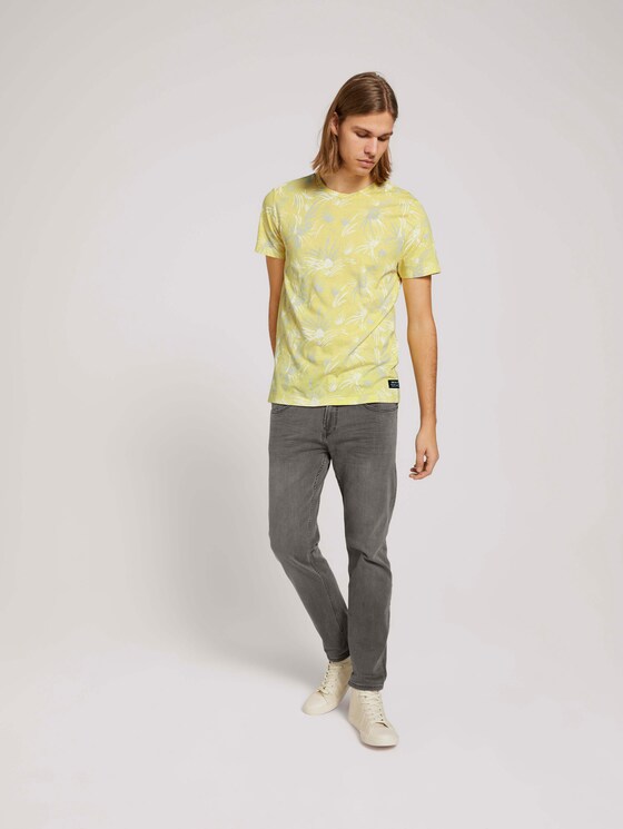 gemustertes T-Shirt mit Bio-Baumwolle - Männer - yellow white thistle print gemustertes T-Shirt mit Bio-Baumwolle - Männer - yellow white thistle print - 3 - TOM TAILOR Denim