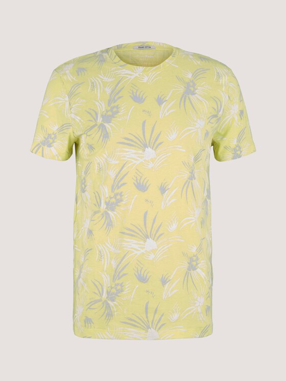 gemustertes T-Shirt mit Bio-Baumwolle - Männer - yellow white thistle print gemustertes T-Shirt mit Bio-Baumwolle - Männer - yellow white thistle print - 7 - TOM TAILOR Denim
