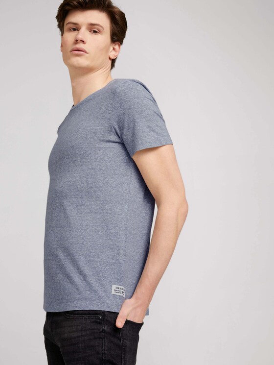 strukturiertes T-Shirt - Männer - Dark Blue Stripe strukturiertes T-Shirt - Männer - Dark Blue Stripe - 5 - TOM TAILOR Denim