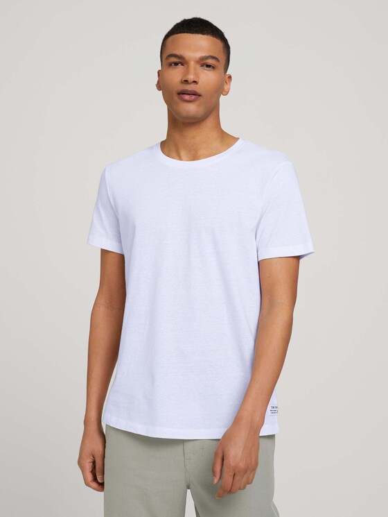 strukturiertes T-Shirt - Männer - White strukturiertes T-Shirt - Männer - White - 1 - TOM TAILOR Denim
