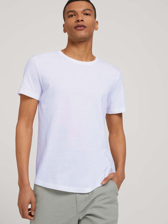 strukturiertes T-Shirt - Männer - White - 5 - TOM TAILOR Denim