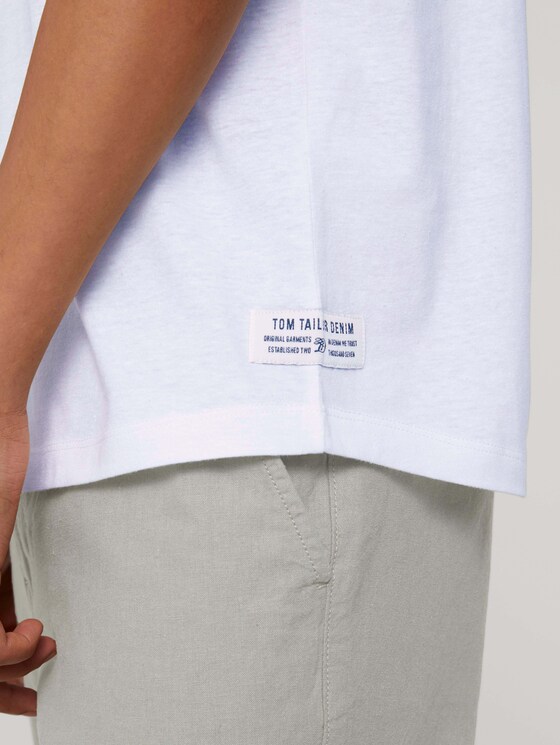 strukturiertes T-Shirt - Männer - White strukturiertes T-Shirt - Männer - White - 9 - TOM TAILOR Denim