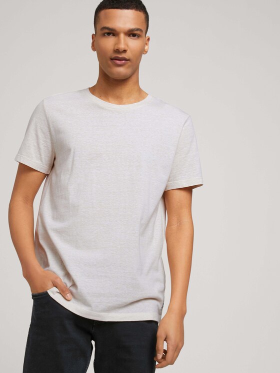 strukturiertes T-Shirt - Männer - fog beige thin yarn dye stripe strukturiertes T-Shirt - Männer - fog beige thin yarn dye stripe - 5 - TOM TAILOR Denim