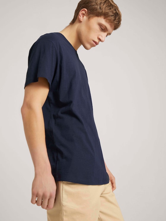 T-Shirt aus Leinenmix - Männer - Sky Captain Blue T-Shirt aus Leinenmix - Männer - Sky Captain Blue - 5 - TOM TAILOR Denim