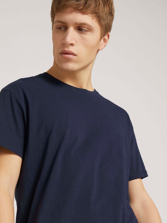 T-Shirt aus Leinenmix - Männer - Sky Captain Blue T-Shirt aus Leinenmix - Männer - Sky Captain Blue - 9 - TOM TAILOR Denim