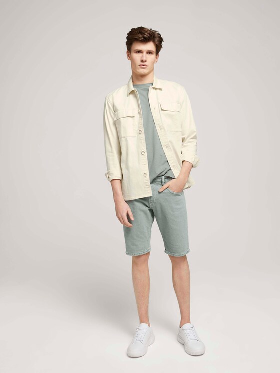 T-Shirt aus Leinenmix - Männer - Greyish Shadow Olive T-Shirt aus Leinenmix - Männer - Greyish Shadow Olive - 3 - TOM TAILOR Denim