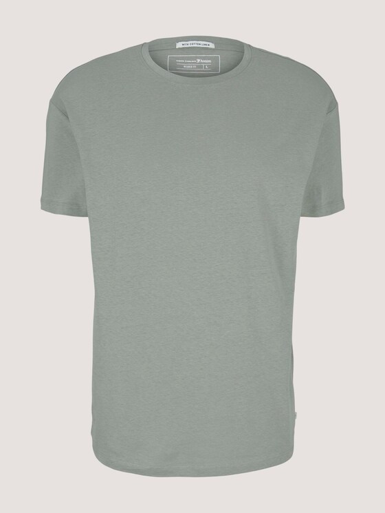T-Shirt aus Leinenmix - Männer - Greyish Shadow Olive T-Shirt aus Leinenmix - Männer - Greyish Shadow Olive - 7 - TOM TAILOR Denim