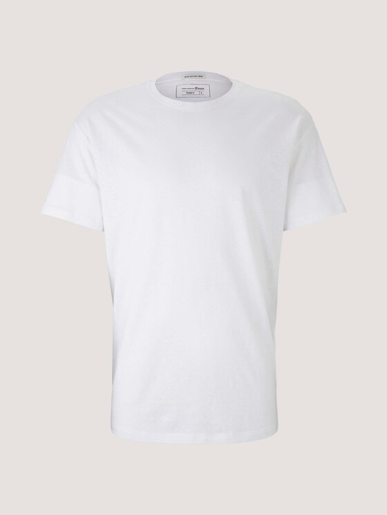 T-Shirt aus Leinenmix - Männer - White T-Shirt aus Leinenmix - Männer - White - 7 - TOM TAILOR Denim