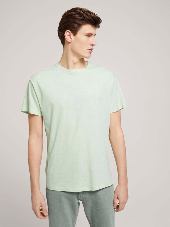 T-Shirt aus Leinenmix - Männer - smooth green T-Shirt aus Leinenmix - Männer - smooth green - 1 - TOM TAILOR Denim