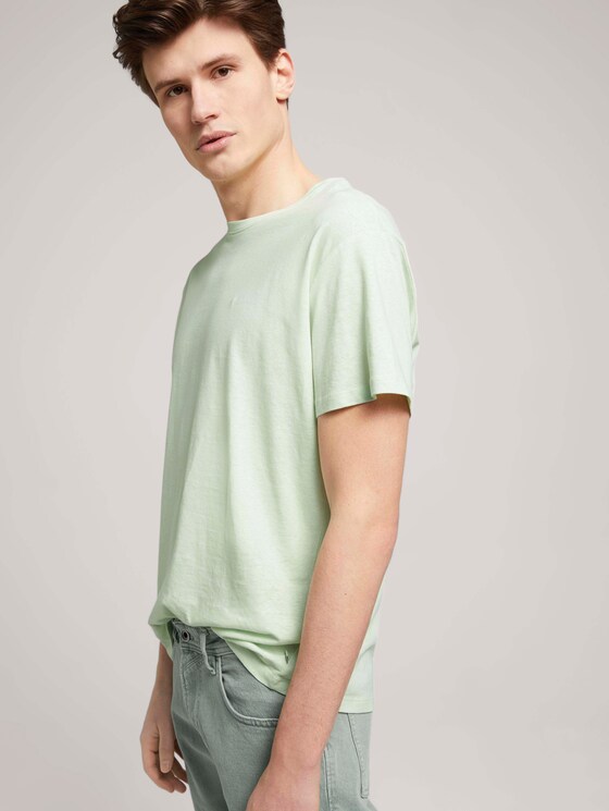 T-Shirt aus Leinenmix - Männer - smooth green T-Shirt aus Leinenmix - Männer - smooth green - 5 - TOM TAILOR Denim