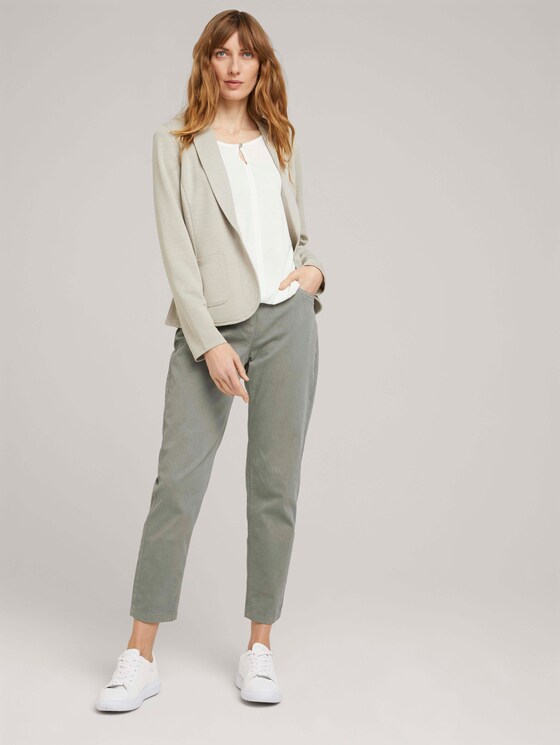 Weicher Blazer mit Streifen - Frauen - grass offwhite thin stripe Weicher Blazer mit Streifen - Frauen - grass offwhite thin stripe - 3 - TOM TAILOR