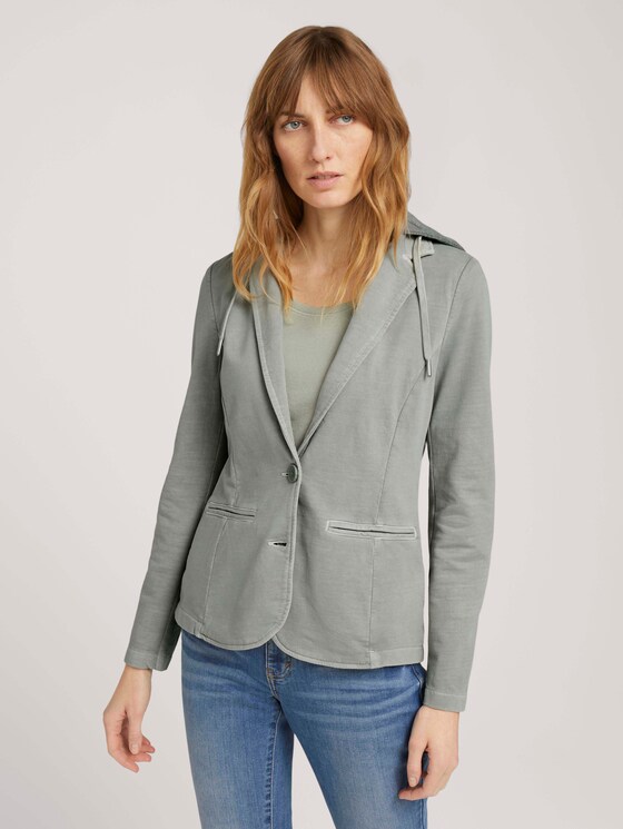 Sweat Blazer mit Kapuze - Frauen - Prairie Grass Green Sweat Blazer mit Kapuze - Frauen - Prairie Grass Green - 1 - TOM TAILOR