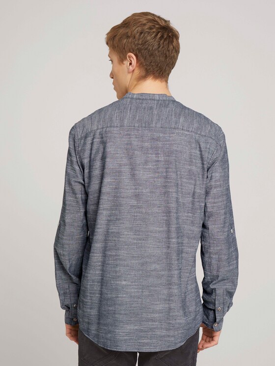 Gestreiftes Hemd mit Stehkragen - Männer - Navy Chambray Gestreiftes Hemd mit Stehkragen - Männer - Navy Chambray - 2 - TOM TAILOR Denim