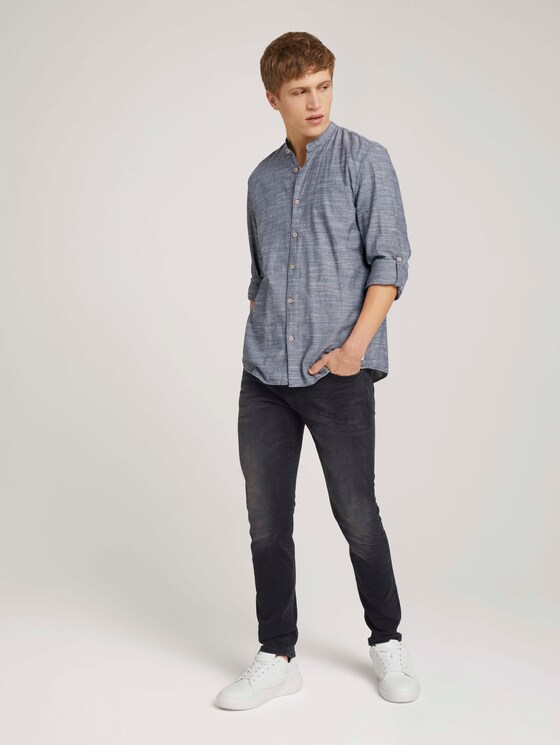 Gestreiftes Hemd mit Stehkragen - Männer - Navy Chambray Gestreiftes Hemd mit Stehkragen - Männer - Navy Chambray - 3 - TOM TAILOR Denim