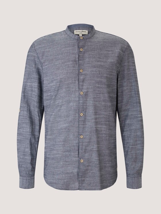 Gestreiftes Hemd mit Stehkragen - Männer - Navy Chambray Gestreiftes Hemd mit Stehkragen - Männer - Navy Chambray - 7 - TOM TAILOR Denim