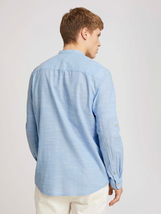 Gestreiftes Hemd mit Stehkragen - Männer - light blue white chambray Gestreiftes Hemd mit Stehkragen - Männer - light blue white chambray - 2 - TOM TAILOR Denim