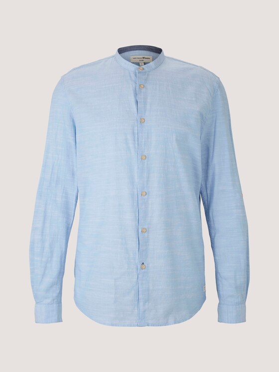 Gestreiftes Hemd mit Stehkragen - Männer - light blue white chambray Gestreiftes Hemd mit Stehkragen - Männer - light blue white chambray - 7 - TOM TAILOR Denim