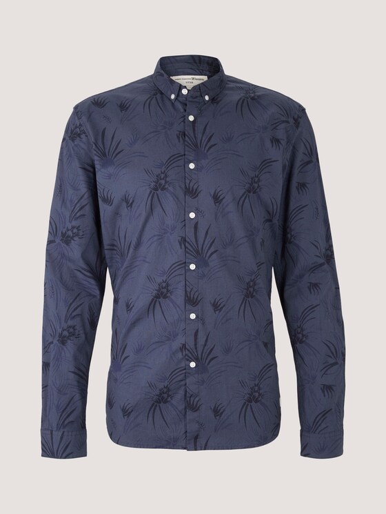gemustertes Hemd - Männer - navy blue thistle print gemustertes Hemd - Männer - navy blue thistle print - 7 - TOM TAILOR Denim