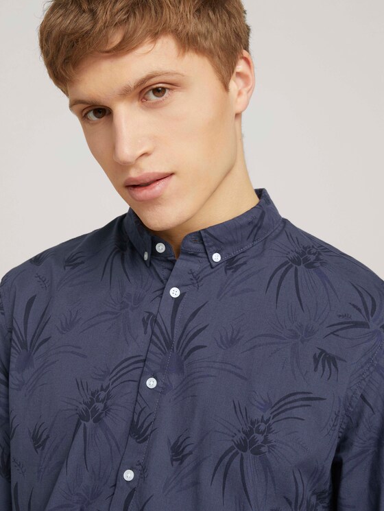gemustertes Hemd - Männer - navy blue thistle print gemustertes Hemd - Männer - navy blue thistle print - 9 - TOM TAILOR Denim