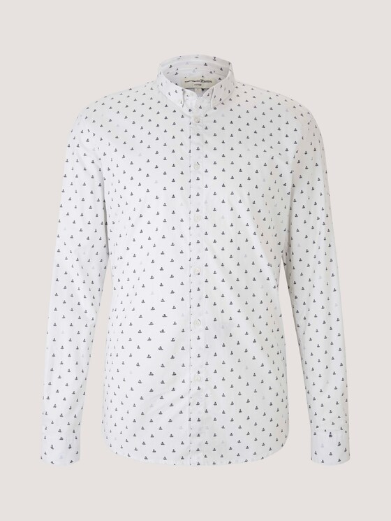 gemustertes Hemd - Männer - white blue mini ship print gemustertes Hemd - Männer - white blue mini ship print - 7 - TOM TAILOR Denim