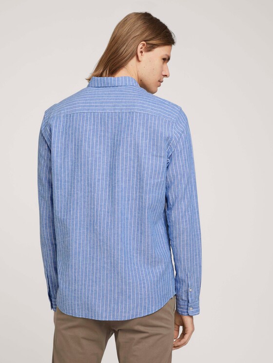 Gestreiftes Hemd mit Leinen - Männer - blue white linen stripe Gestreiftes Hemd mit Leinen - Männer - blue white linen stripe - 2 - TOM TAILOR Denim