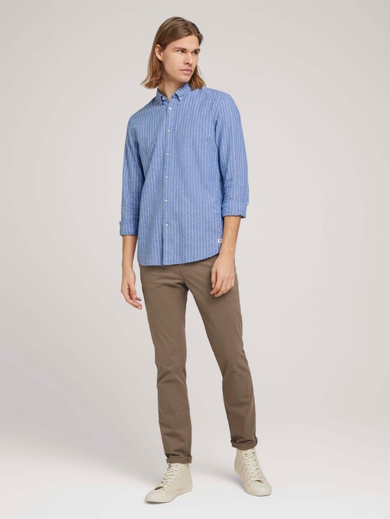 Gestreiftes Hemd mit Leinen - Männer - blue white linen stripe Gestreiftes Hemd mit Leinen - Männer - blue white linen stripe - 3 - TOM TAILOR Denim